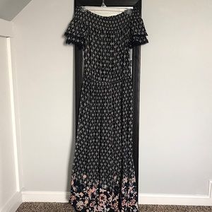 Navy Floral Print Jumpsuit